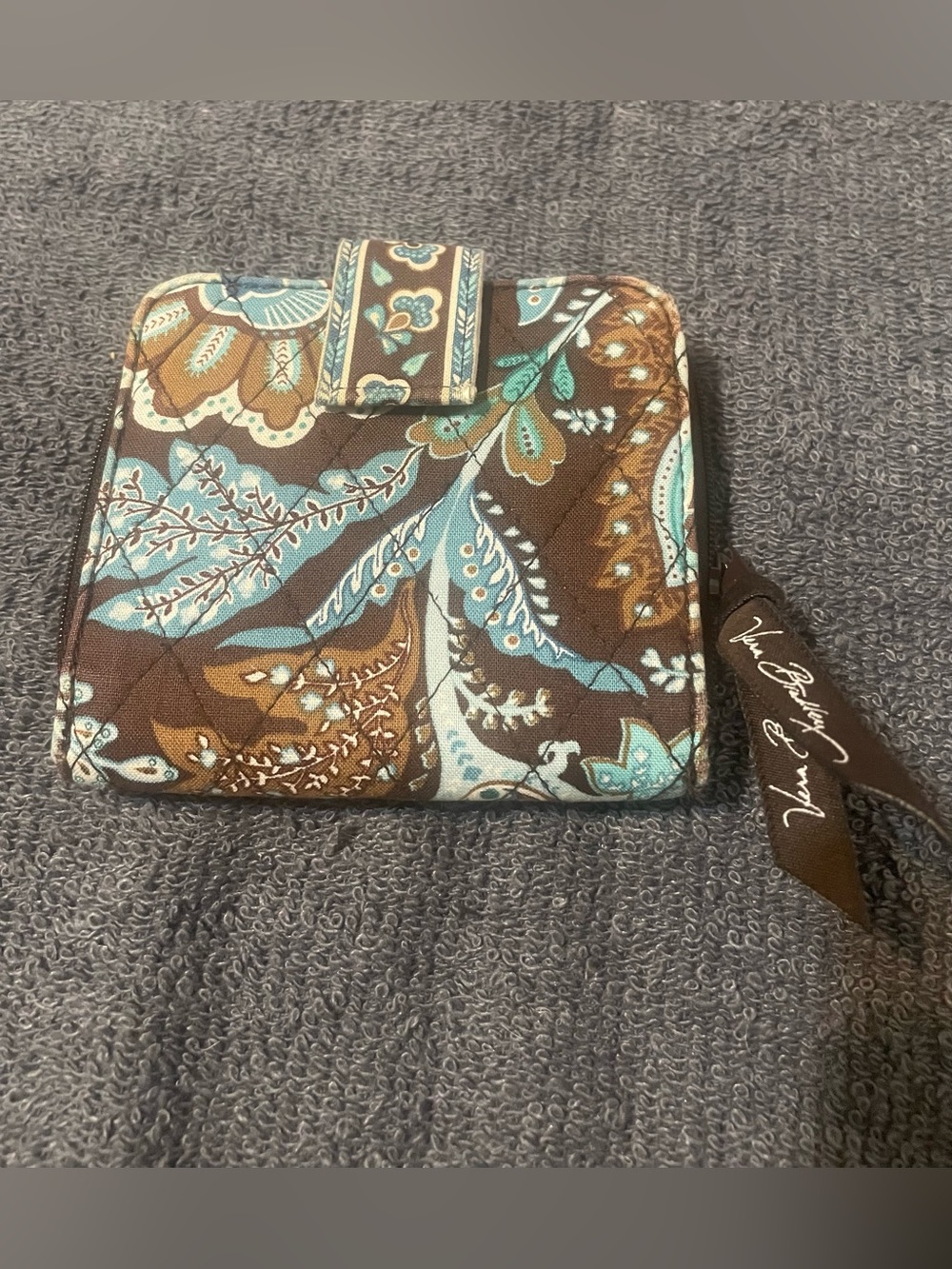 Vera Bradley Java Blue Retired Pattern Zip Around  Wallet